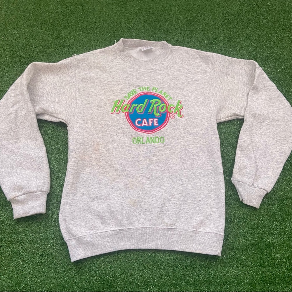Hard Rock Cafe Light Gray Crewneck Sweater